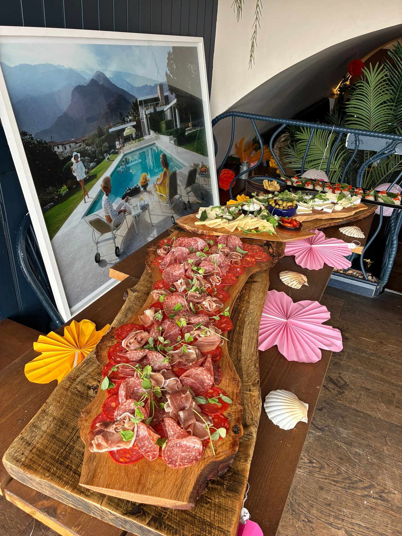 Large cheeseboard and cold meat platter